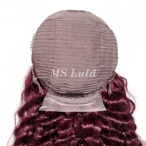 Burgundy Color #99j Human Hair Deep Wave 13X4 Lace Front Wigs | Human Hair Wig | Lace Front